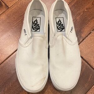 Vans Women's White Slip-On Sneakers